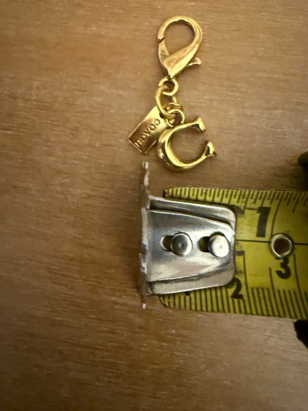 Coach Signature C Mini Gold-Tone Bag Charm or Zipper Pull - Picture 4 of 4